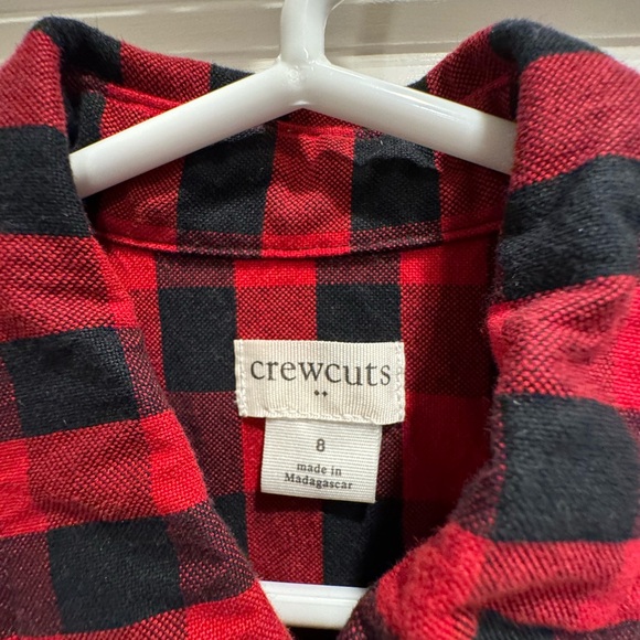 Crewcuts red/black check long sleeve button down shirt. Sz. 8. Like new. - Picture 3 of 3